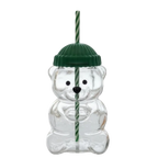 Luxury Bear-Shaped Glass Tumbler With Straw & Lid