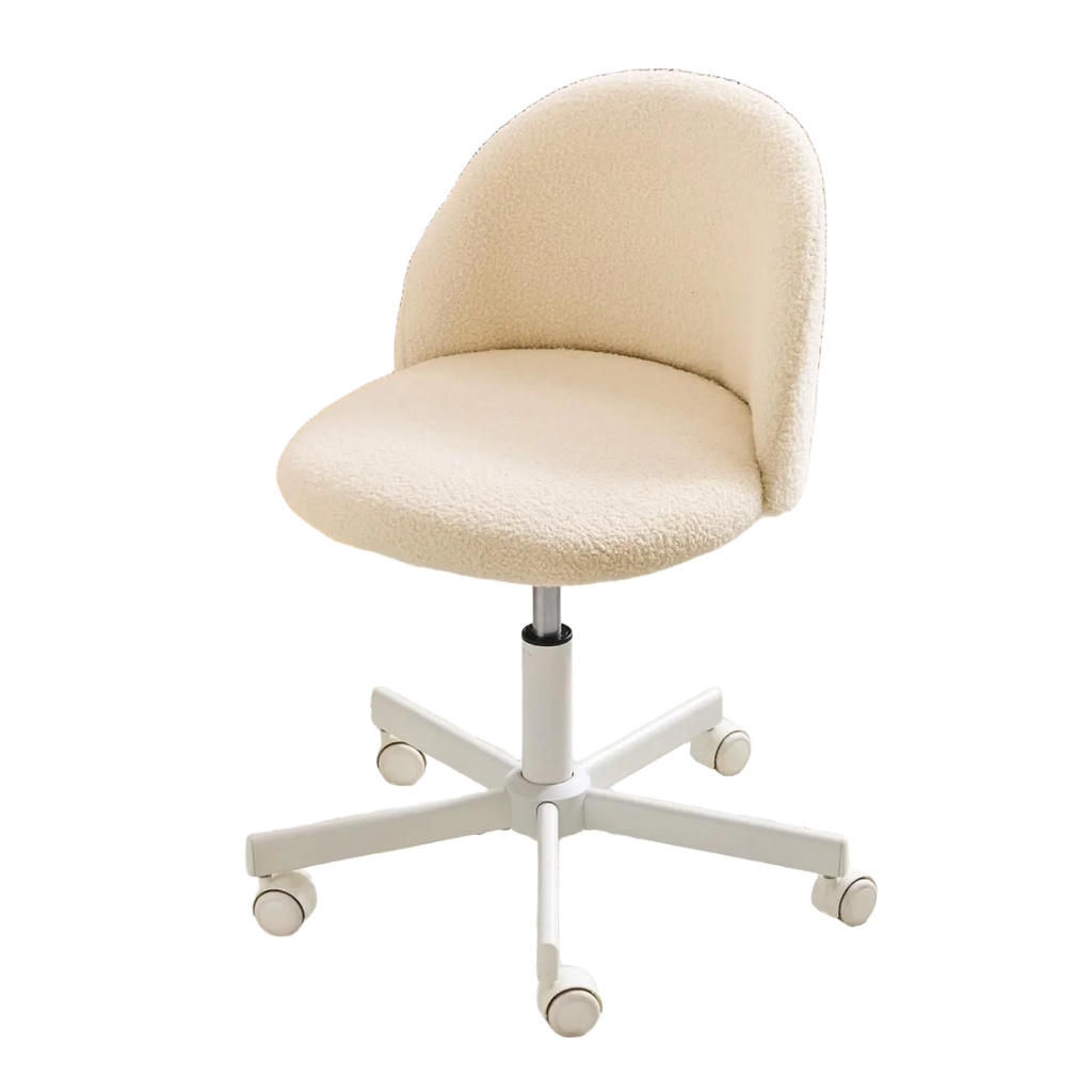 Armless Vanity Desk Swivel Chair With Lumbar Support