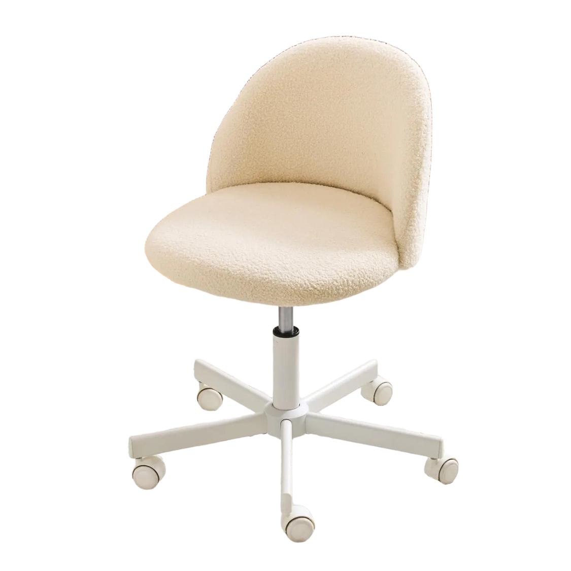 Armless Vanity Desk Swivel Chair With Lumbar Support