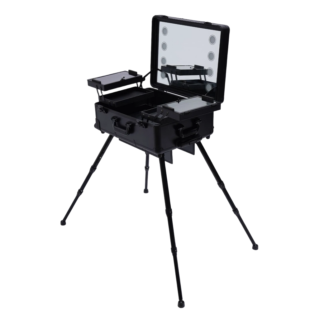 Professional Makeup & Cosmetic Aluminum Trolley with LED Lights