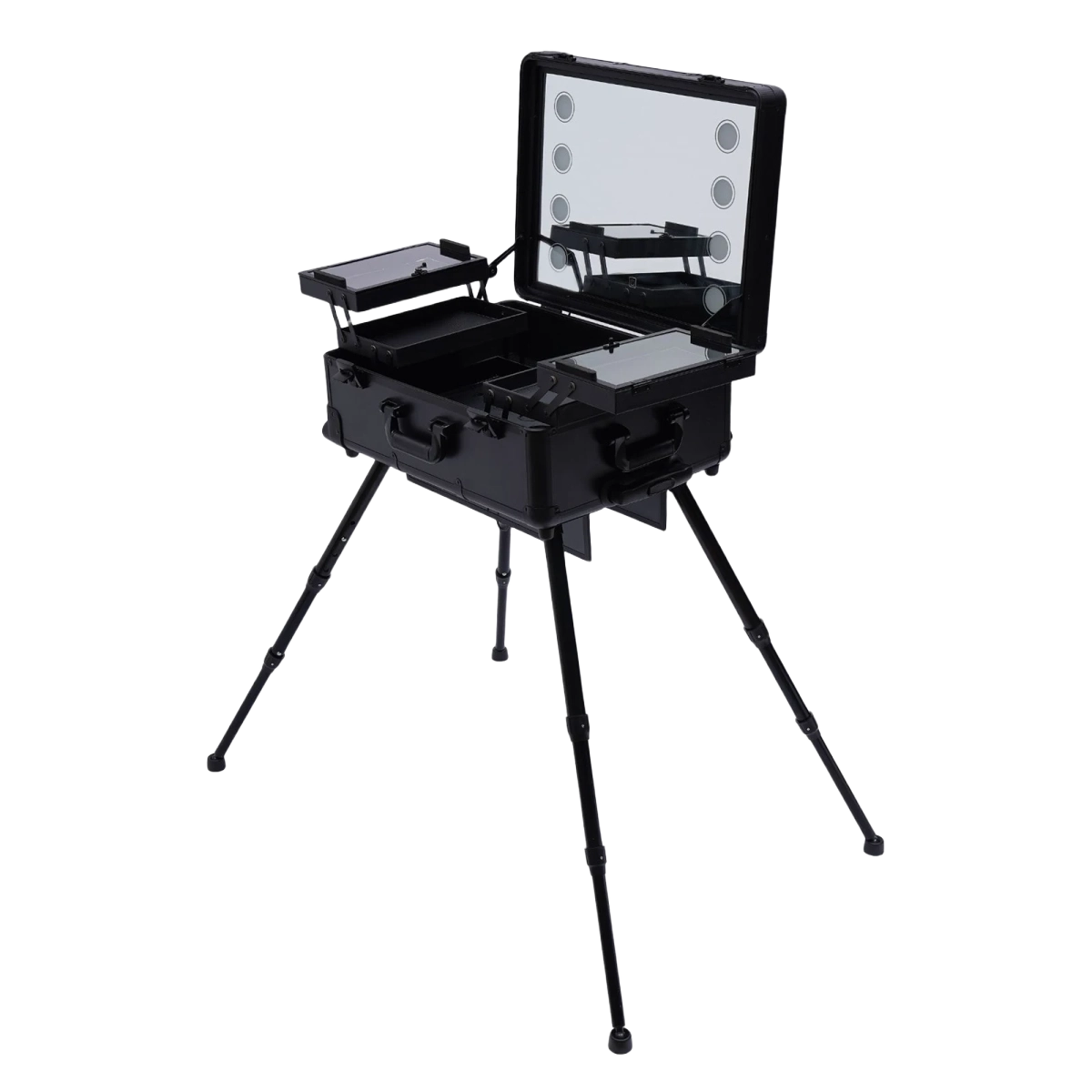 Professional Makeup & Cosmetic Aluminum Trolley with LED Lights