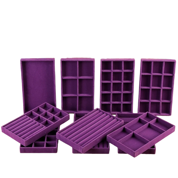 Luxury Velvet Drawer Organizer Tray [Violet]