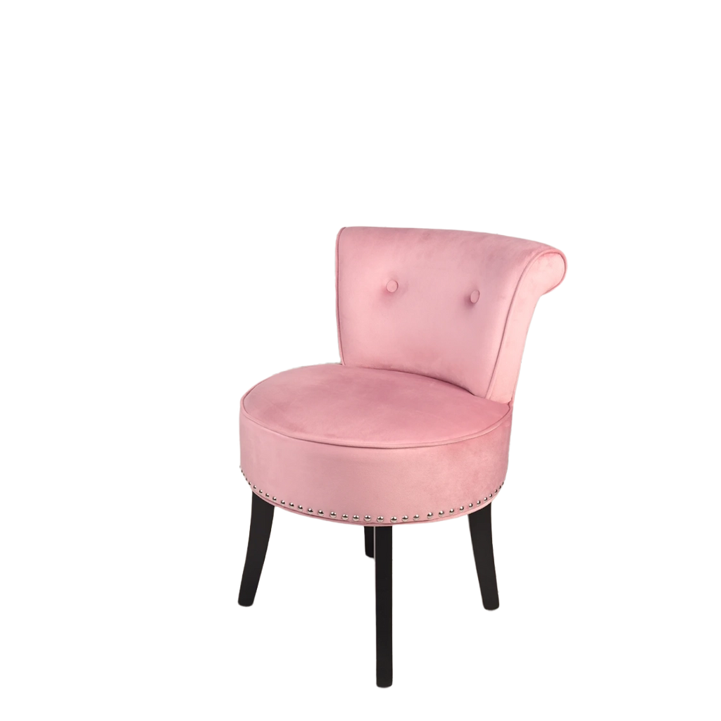 Padded Makeup Dressing Stool Chair with Wood Legs