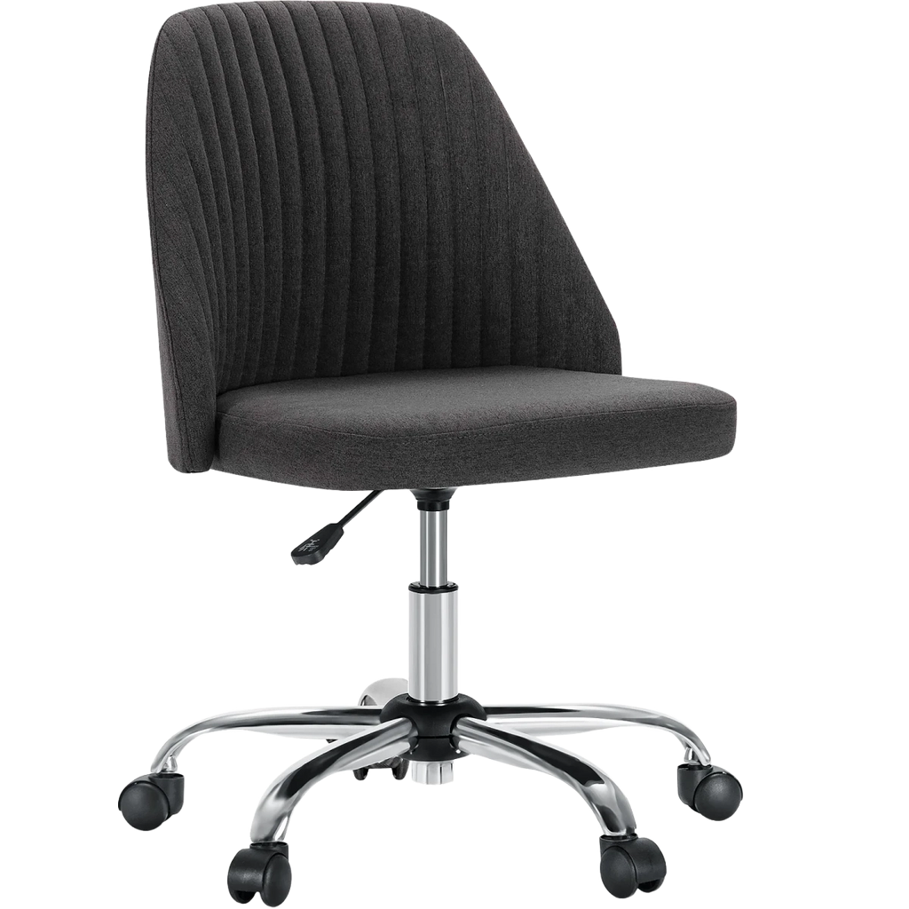 Armless Vanity Swivel Chair with Modern Fabric