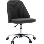 Armless Vanity Swivel Chair with Modern Fabric