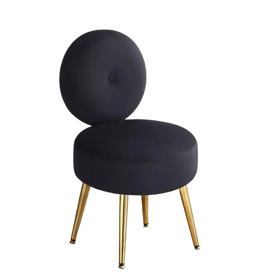 Luxury Vanity Chair with with Gold Legs