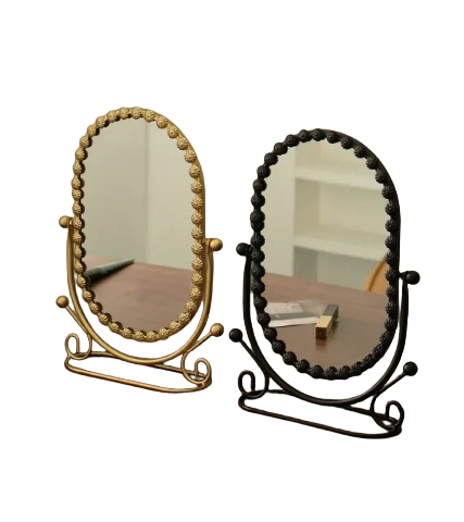 Luxury European Style Vertical Dressing Mirror with Gold Frame