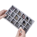 Luxury Velvet Drawer Organizer Tray [Gray]