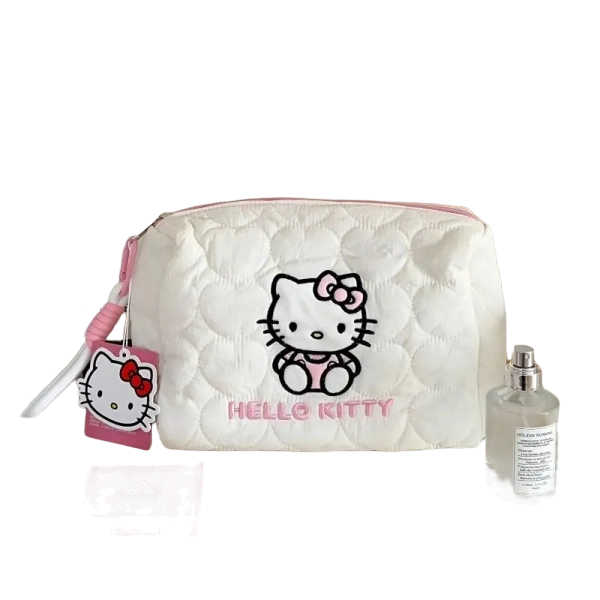 Hello Kitty Large Capacity Makeup & Cosmetic Pouch with Double Zipper for Girls