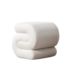 Modern S-Shaped Pouf Vanity Stool