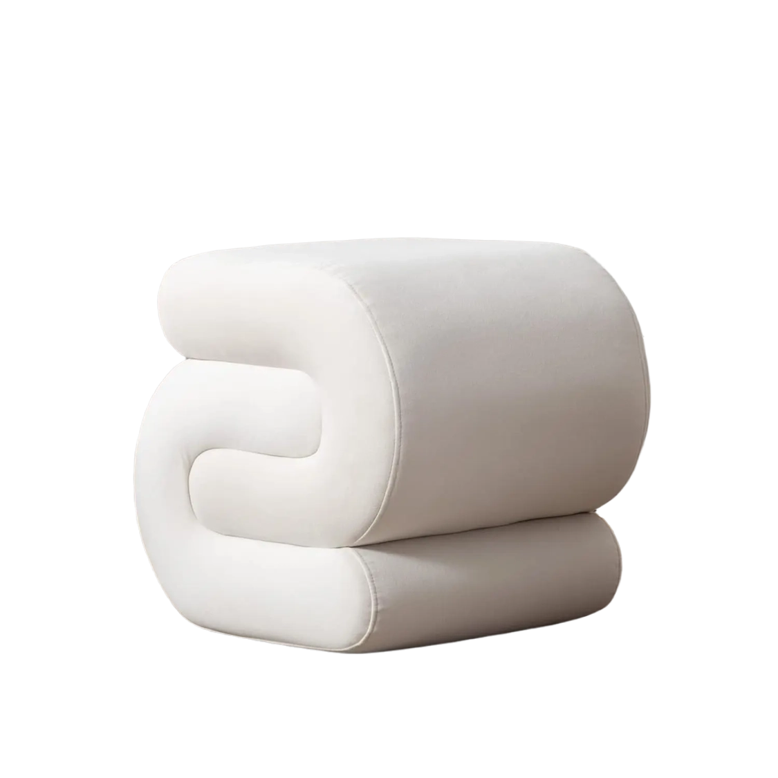 Modern S-Shaped Pouf Vanity Stool