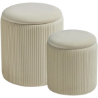 Set Of 2 Luxury Rounded Ottoman Vanity Stool