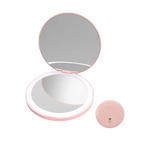 Compact LED Makeup Round Mirror with  2x Magnification