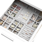 Luxury Velvet Drawer Organizer Tray [Beige]