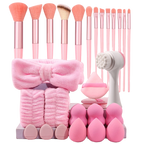 Makeup Brush Set With Sponge Set, Face Wash Brush, Head-Band & Wrist-Band