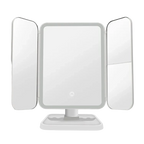 Trifold LED Makeup Mirror with 2x/3x/10x Magnification