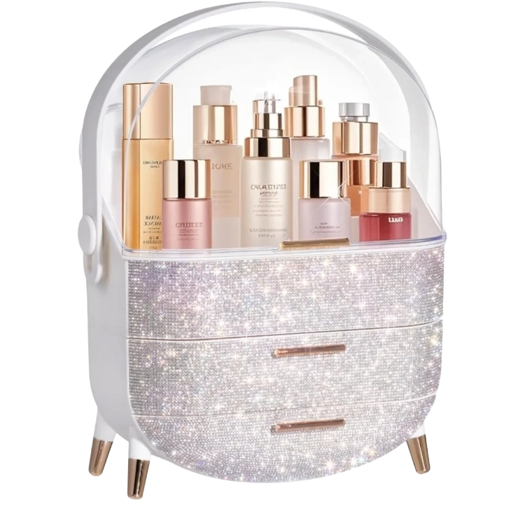 Egg Shape Glittery Makeup Storage Box