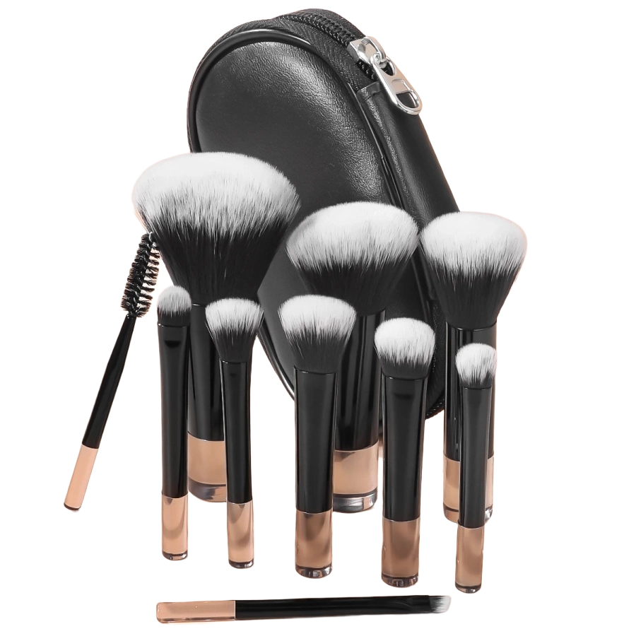 Premium Makeup Mini Brush Set With Pouch [10Pcs]