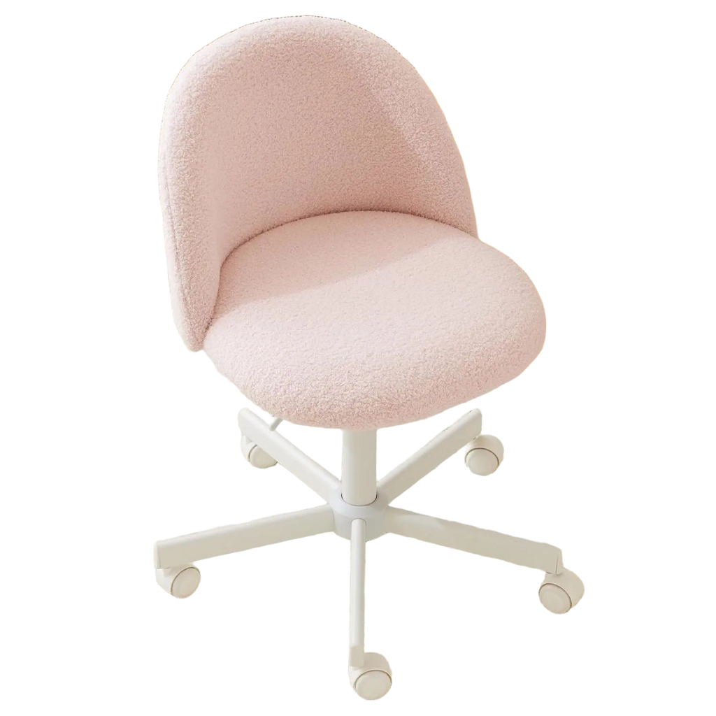 Armless Vanity Desk Swivel Chair With Lumbar Support