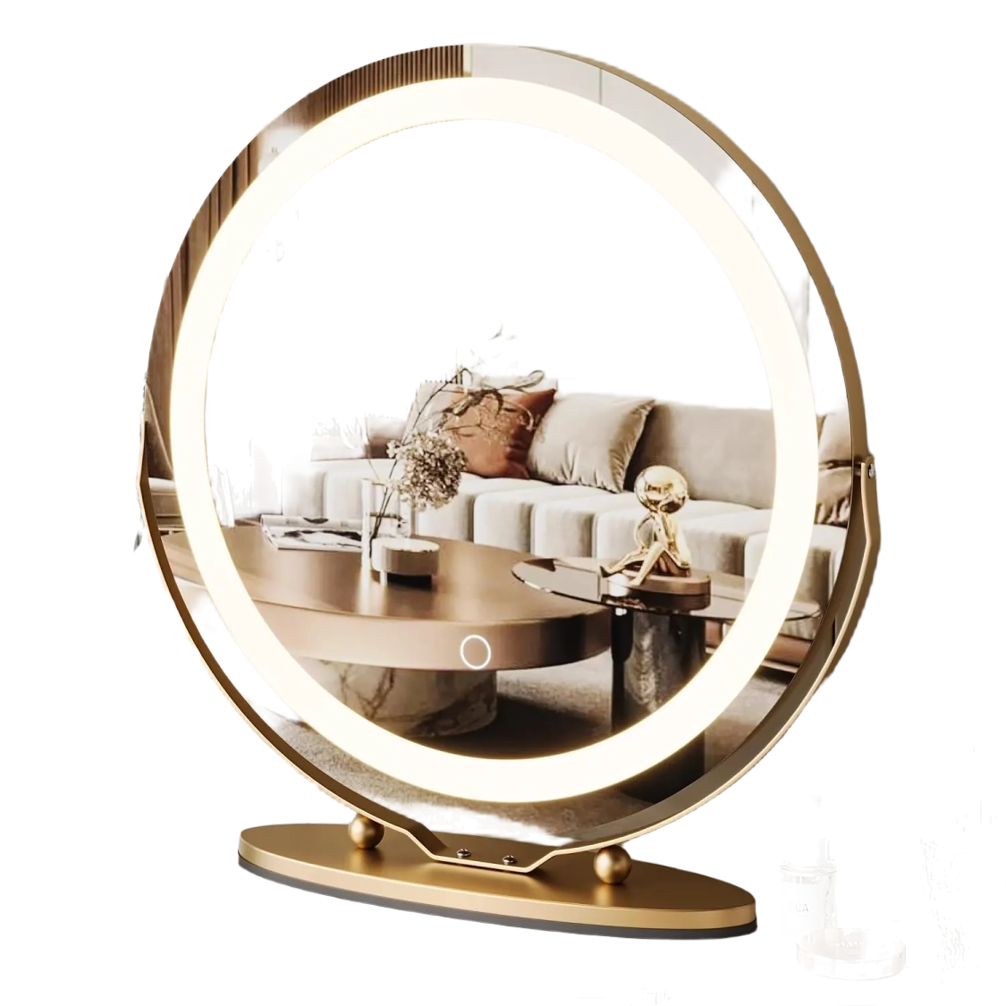 19 Inch Large Round Vanity Mirror With Touch Controls