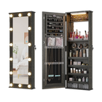 Wall Mounted Jewelry Organizer With LED Mirror