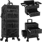 5 in 1 Rolling Makeup Train Case With Drawers