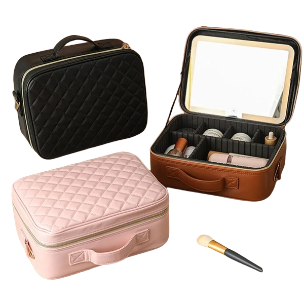 Makeup & Cosmetic Travel Box With LED Mirror [Small]