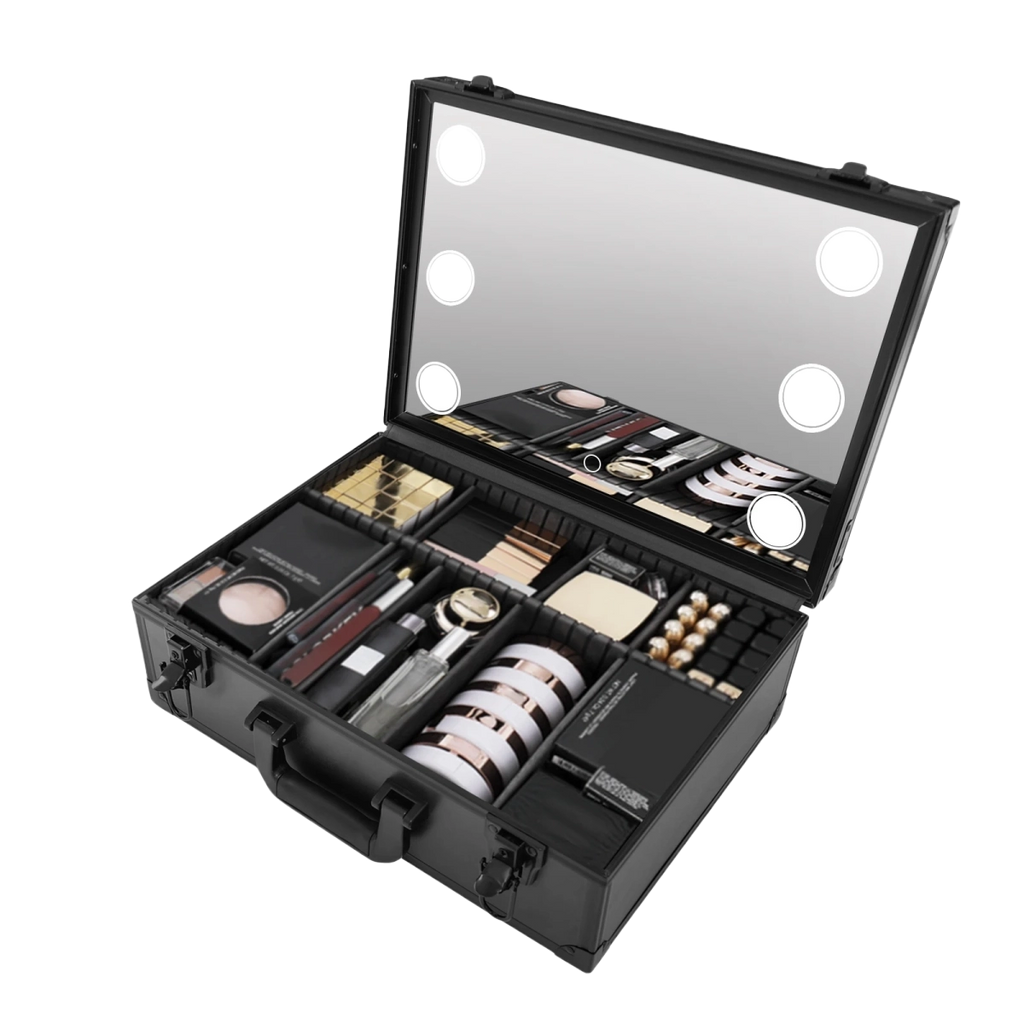 Large Makeup & cosmetic Storage Case With LED Mirror
