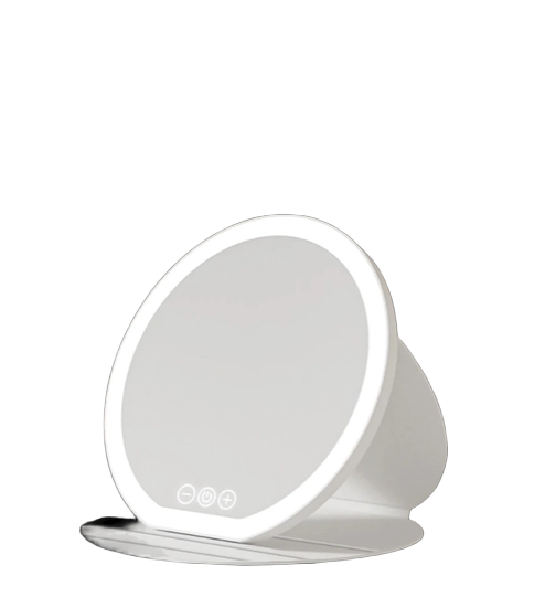 Compact Circular LED Makeup Mirror [7.28/8.66 inch]