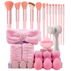 Makeup Brush Set With Sponge Set, Face Wash Brush, Head-Band & Wrist-Band