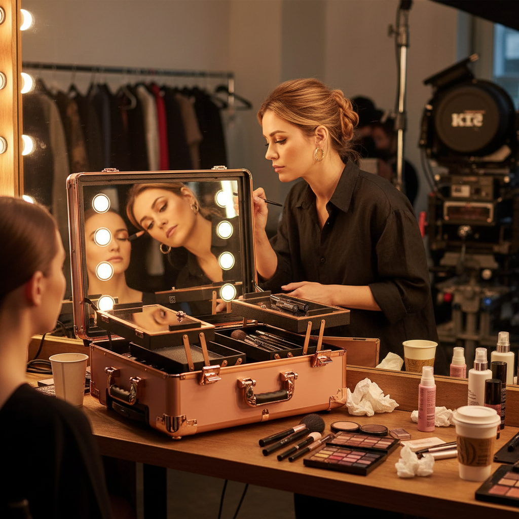 3 Tiers Rolling Makeup Train Case