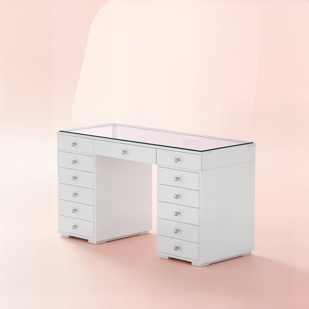 Glam & Glow Vanity Desk with 13 Drawers