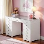 Glam & Glow Vanity Desk with 13 Drawers