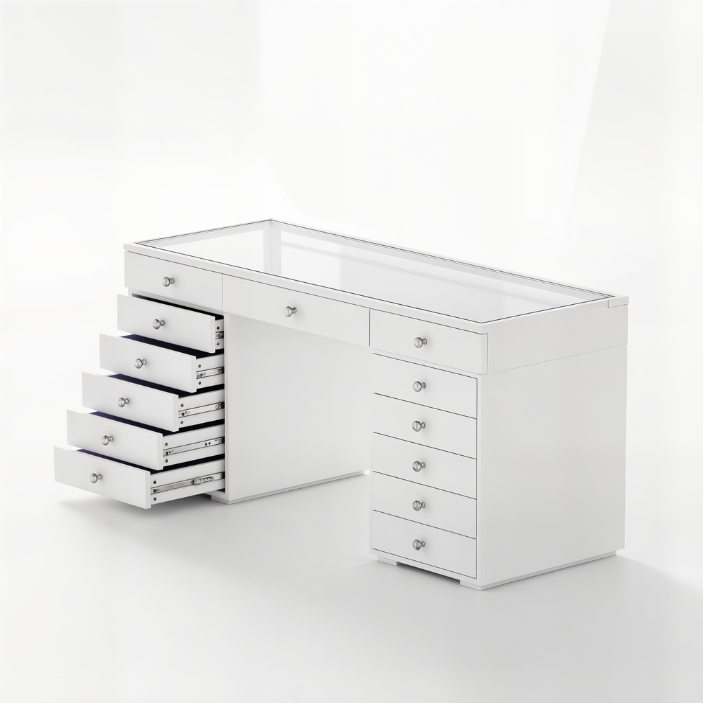 Glam & Glow Vanity Desk with 13 Drawers