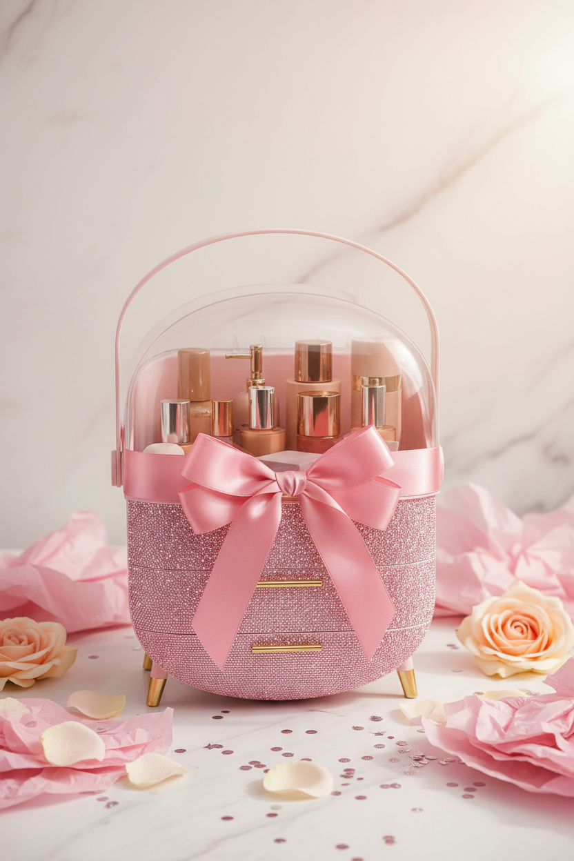 Bling Makeup Organizers - Pink
