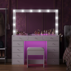 11 Drawers Vanity Set - White