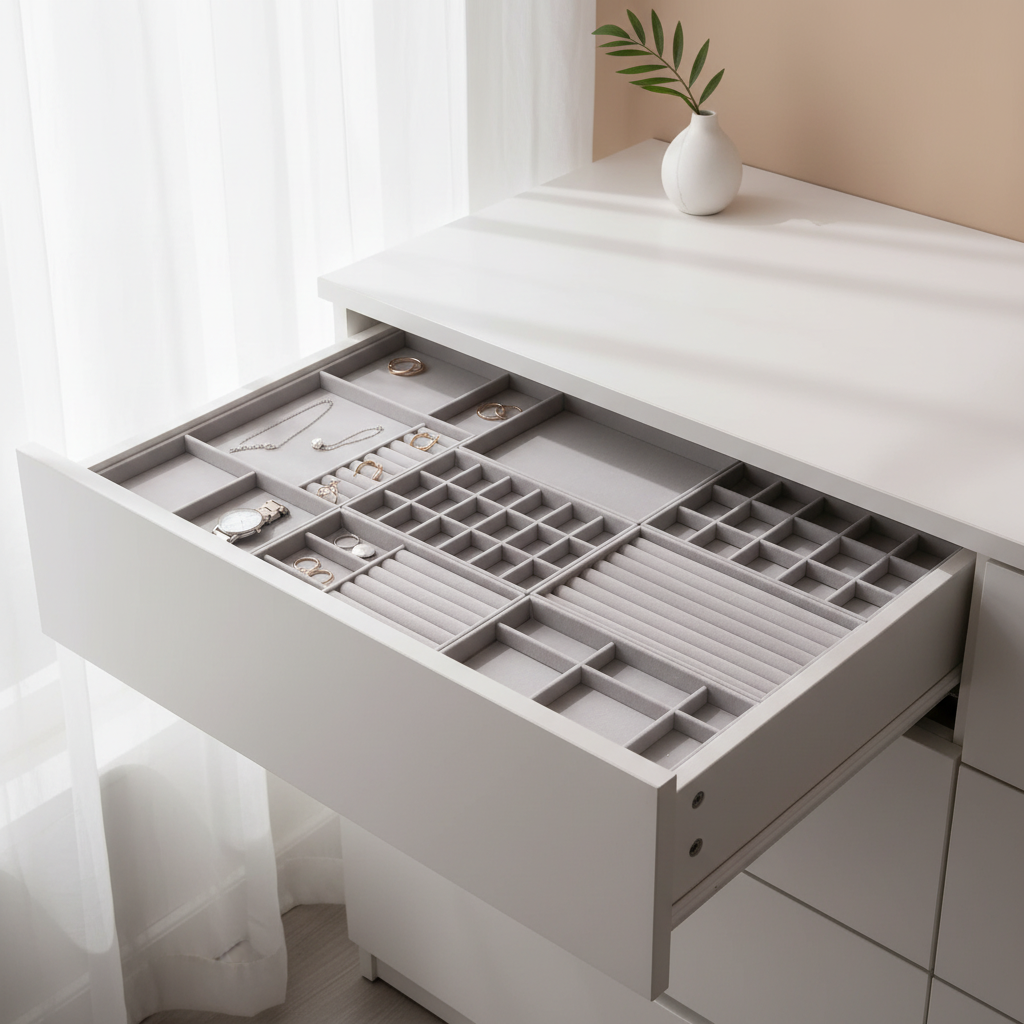 Jewelry Box Display Tray Set  | Drawer Organizer | 6 Pcs