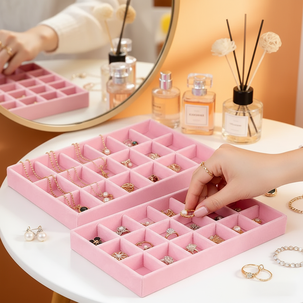 Jewelry Box Display Tray Set | Drawer Organizer | 2 Pcs