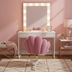 Petal Shape Vanity Chair With Star Pillow