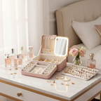 3 Layers Jewelry Box With Makeup Mirror