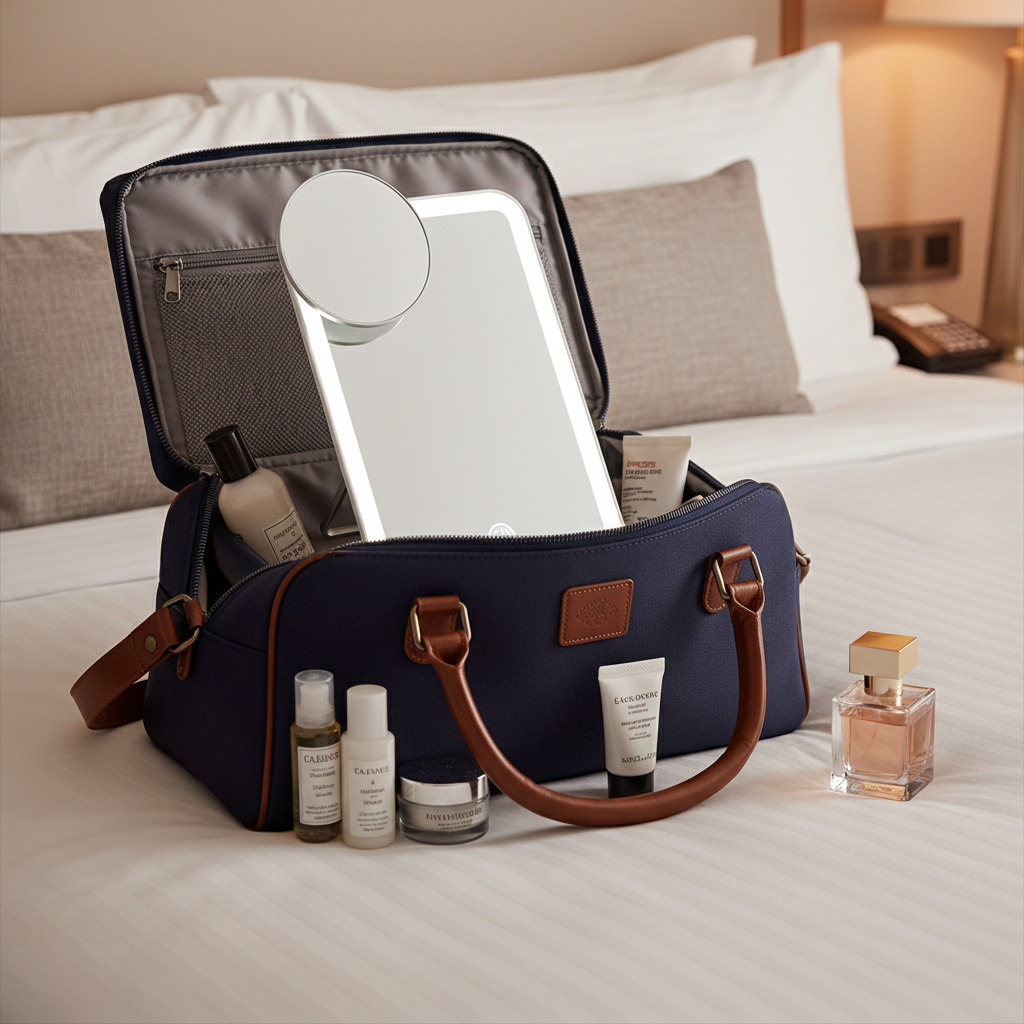 Compact Tabletop LED Makeup Mirror With 10X Magnification