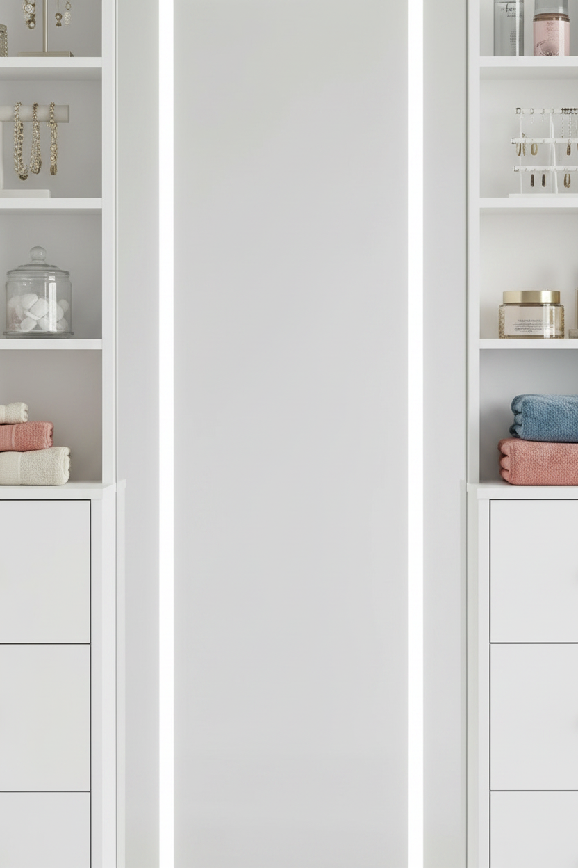 Full-Length Vanity Set With 8 Drawers & Shelves