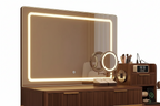 Vanity Set With Magnifying Mirror - Brown