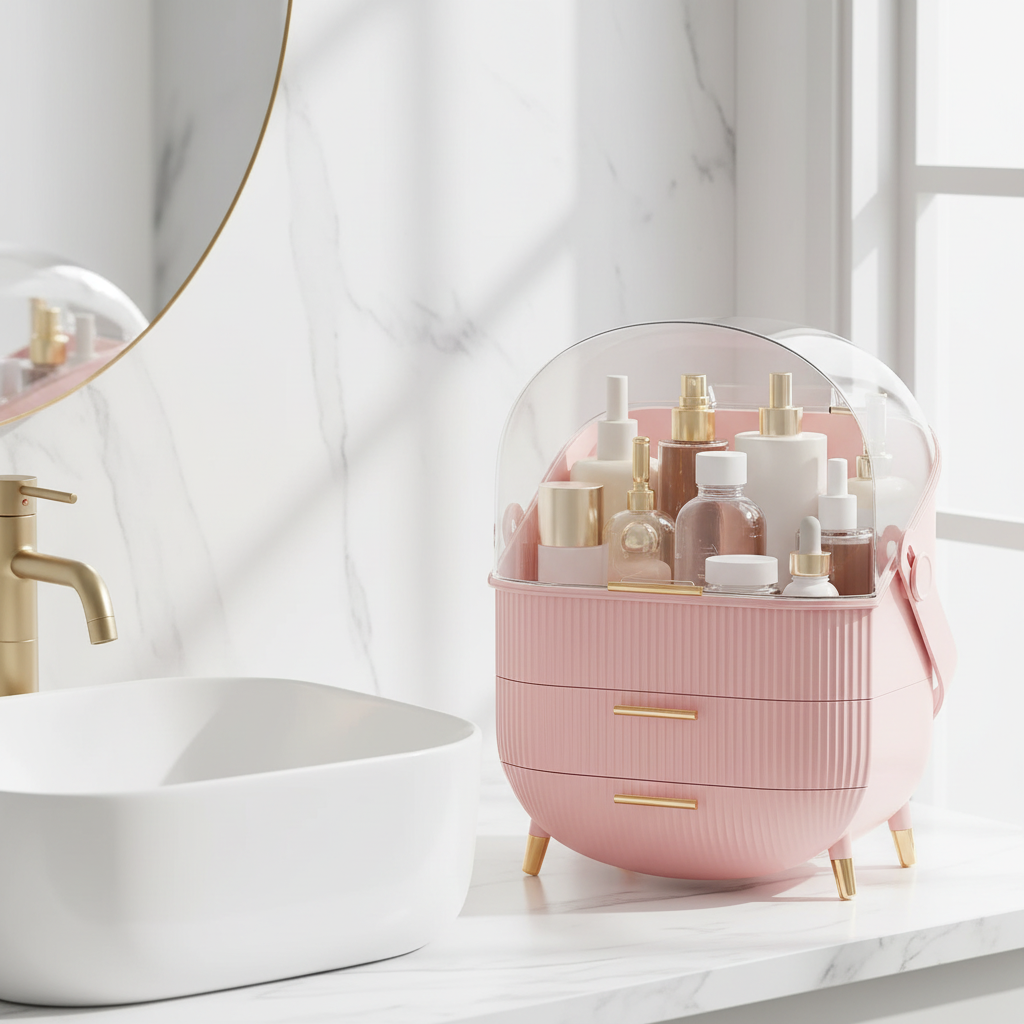 Large Capacity Makeup Organizers - Pink