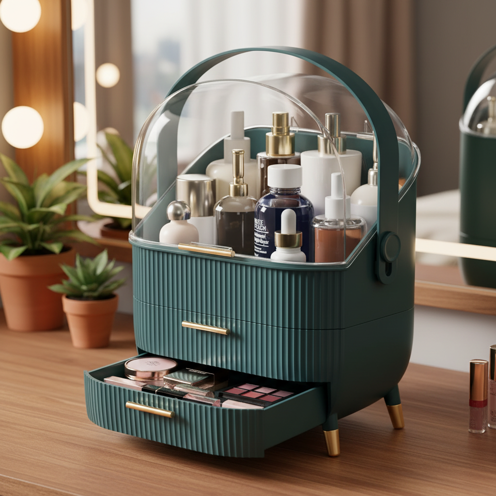 Large Capacity Makeup Organizers - Green