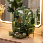 Large Capacity Transparent Makeup Organizers - Green