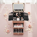 Makeup Box With 2 Drawers - Rose Gold