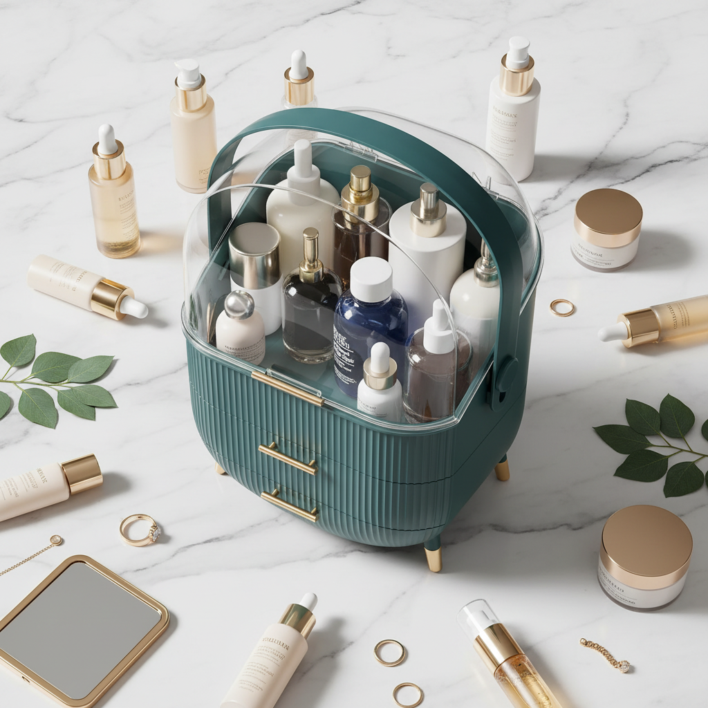 Large Capacity Makeup Organizers - Green