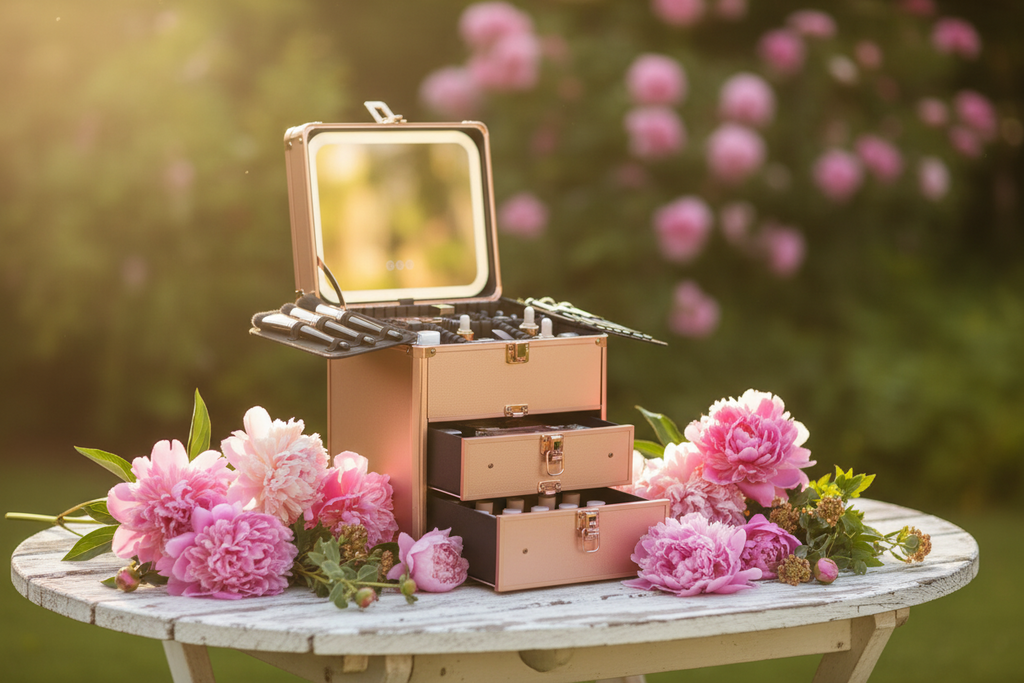Makeup Box With 2 Drawers - Rose Gold