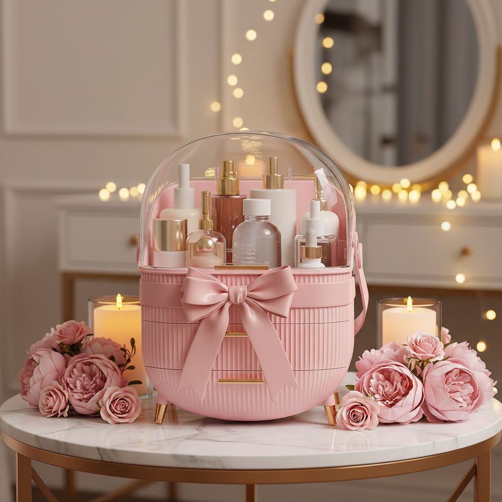 Large Capacity Makeup Organizers - Pink